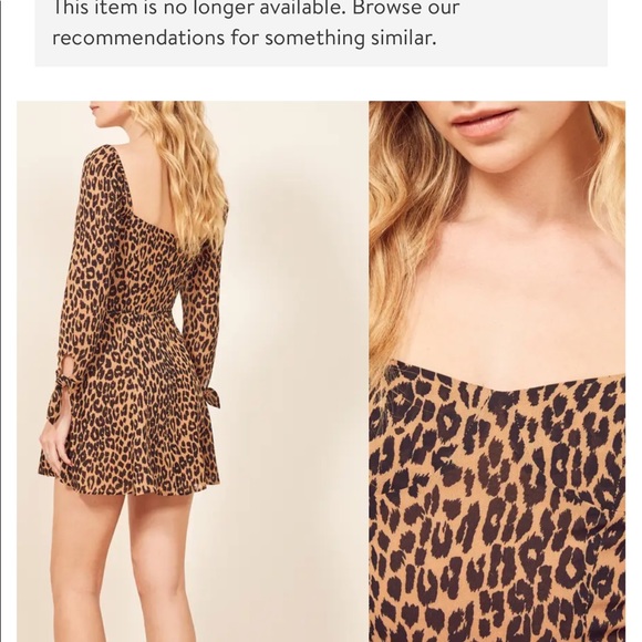 Reformation Cheetah Print Dress Size 6 - Picture 4 of 5